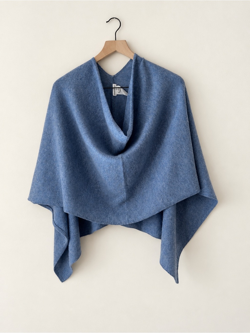Minnie Rose 100% Cashmere Blue Poncho One Size
